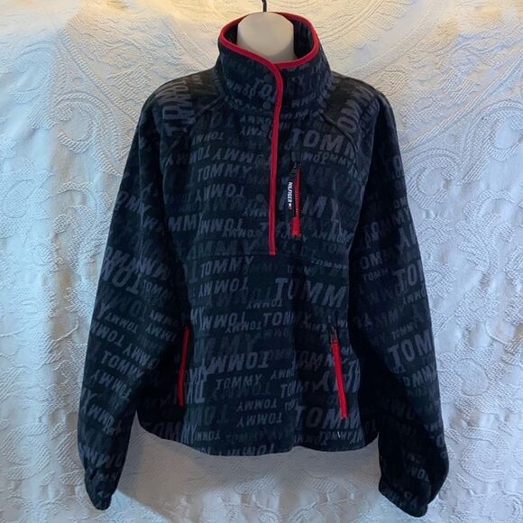 Tommy Hilfiger Sport Black and Red Logo Fleece Unisex - Picture 2 of 16
